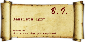 Baszista Igor névjegykártya